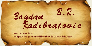 Bogdan Radibratović vizit kartica